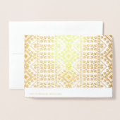 エレガント金ゴールド伝統的北欧フェア島パターン 箔カード (裏面封筒付き)