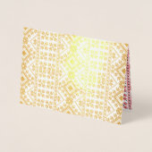 エレガント金ゴールド伝統的北欧フェア島パターン 箔カード (正面)