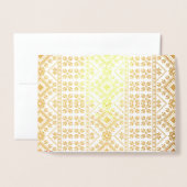 エレガント金ゴールド伝統的北欧フェア島パターン 箔カード (封筒付き正面)