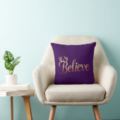 エレガント金ゴールド信じアントラー・クリスマス・アクセント クッション (椅子)