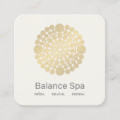 エレガント金ゴールド円のMotifロゴ スクエア名刺 (正面)