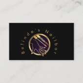 エレガント金ゴールド円ネイリストロイヤリティ コーリングカード (正面)