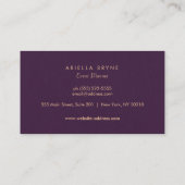 エレガント金ゴールド円パープルイベントプランナー 名刺 (裏面)