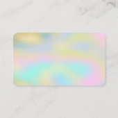 エレガント金ゴールド円ホログラフィカラフルックロータス 名刺 (裏面)