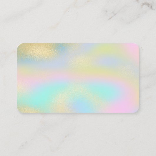 エレガント金ゴールド円ホログラフィカラフルックロータス 名刺 (裏面)