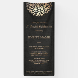 エレガント金ゴールド円球ブラック 横断幕