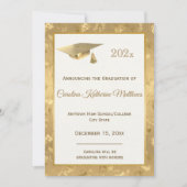 エレガント金ゴールド写真ハミングバーズグラム卒業 案内状 (正面)