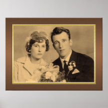 エレガント金ゴールド写真付き木縁どカスタム枠