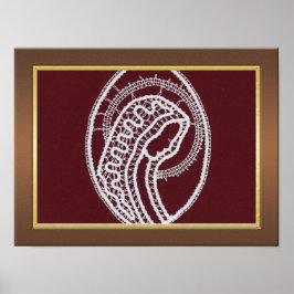 エレガント金ゴールド写真付き木縁どカスタム枠 ポスター