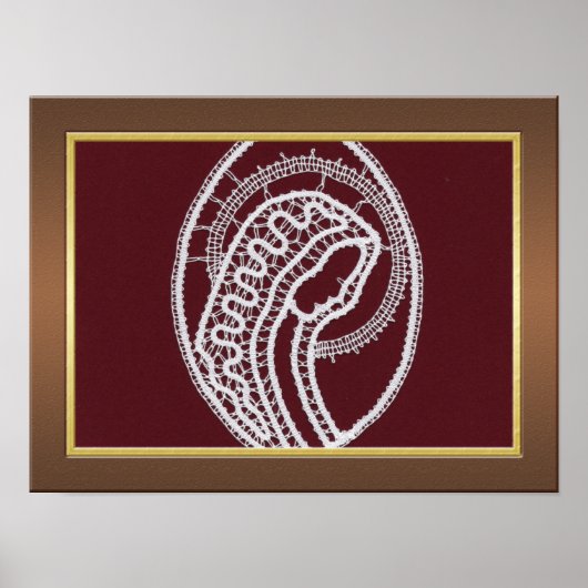 エレガント金ゴールド写真付き木縁どカスタム枠 ポスター (正面)