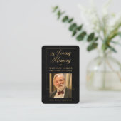 エレガント金ゴールド写真悔やみや弔慰葬儀祈りの言葉カード 名刺 (スタンド正面)