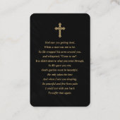 エレガント金ゴールド写真悔やみや弔慰葬儀祈りの言葉カード 名刺 (裏面)