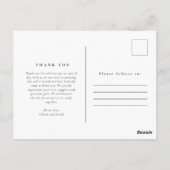 エレガント金ゴールド写真結婚の感謝はがき ポストカード (裏面)