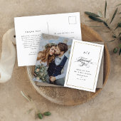 エレガント金ゴールド写真結婚の感謝はがき ポストカード