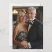 エレガント金ゴールド写真50結婚周年記念 招待状 (裏面)