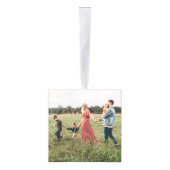 エレガント金ゴールド冬リースモノグラム写真 キューブオーナメント (右)