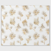 エレガント金ゴールド冬松 ラッピングペーパー (フラット)