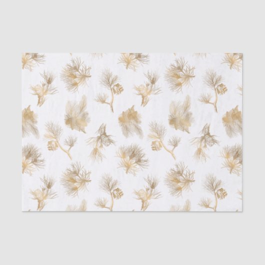 エレガント金ゴールド冬松 薄葉紙 (正面)