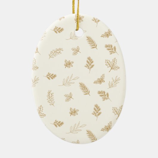 エレガント金ゴールド冬離れの足指 セラミックオーナメント (裏面)