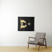 エレガント金ゴールド出生シーン | クリスチャンモダン タペストリー (インサイチュ(横))