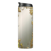 エレガント金ゴールド加飾フローラ熱タンブラー タンブラー (回転右)