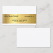 エレガント金ゴールド効果モダンプロフェッショナルプレインラックス 名刺 (正面/裏面)