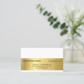 エレガント金ゴールド効果モダンプロフェッショナルプレインラックス 名刺 (スタンド正面)