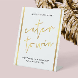 エレガント金ゴールド効果事業のラッフルEnterキーで勝利 台座サイン