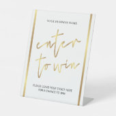 エレガント金ゴールド効果事業のラッフルEnterキーで勝利 台座サイン (正面)