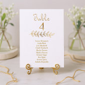 エレガント金ゴールド効果表4座席表 招待状