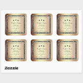 エレガント金ゴールド効果銀グリッター製品ラベル スクエアシール (シート)