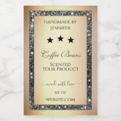 エレガント金ゴールド効果銀グリッター製品ラベル フードラベル (シングルラベル)