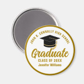 エレガント金ゴールド卒業カスタム2025年卒業 マグネット (正面/裏面)