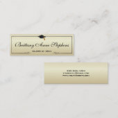 エレガント金ゴールド卒業キャップ名カード挿入 コーリングカード (正面/裏面)