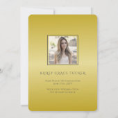 エレガント金ゴールド卒業コラージュ招待状 案内状 (裏面)