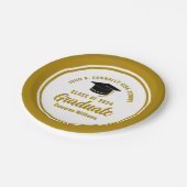 エレガント金ゴールド卒業パーソナライズされた会 ペーパープレート (アングル)