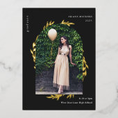 エレガント金ゴールド卒業フォイル招待状 箔招待状 (正面)