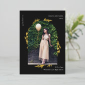 エレガント金ゴールド卒業フォイル招待状 箔招待状 (立ち正面)