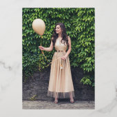 エレガント金ゴールド卒業フォイル招待状 箔招待状 (裏面)