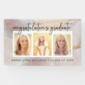 エレガント金ゴールド卒業 横断幕 (横)