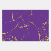 エレガント金ゴールド印刷のスプラッシュとストリークパターン ラッピングペーパーシート (正面2)