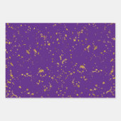 エレガント金ゴールド印刷のスプラッシュとストリークパターン ラッピングペーパーシート (正面)