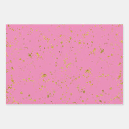 エレガント金ゴールド印刷のスプラッシュとストリークパターン ラッピングペーパーシート