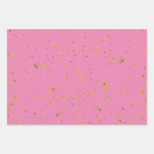 エレガント金ゴールド印刷のスプラッシュとストリークパターン ラッピングペーパーシート (正面)