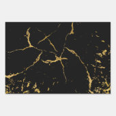 エレガント金ゴールド印刷のスプラッシュとストリークパターン ラッピングペーパーシート (正面2)