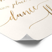 エレガント金ゴールド及びアイボリー座席表ダンスフロアサイン ポスター (角)