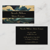 エレガント金ゴールド及びエメラルドデザイン日本のスタイル 名刺 (正面/裏面)