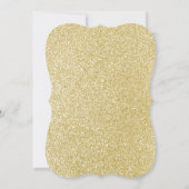 エレガント金ゴールド及び白グリッターカスタム誕生日 招待状 (裏面)