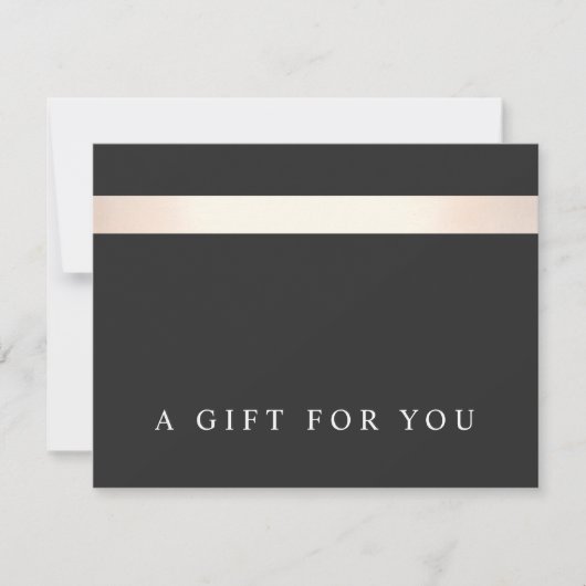 エレガント金ゴールド及び黒ストライプの贈与証 (正面)