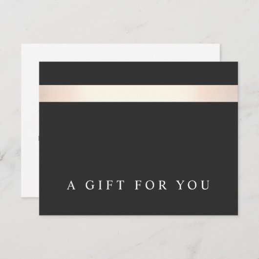 エレガント金ゴールド及び黒ストライプの贈与証 (正面/裏面)